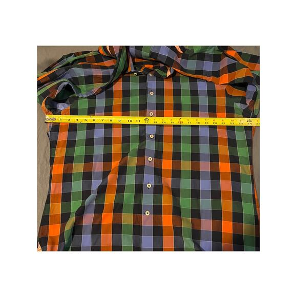 Hammer Made Men’s Multicolor Plaid Button-Down Dress Shirt 17.5 / 44 XL - Picture 8 of 11